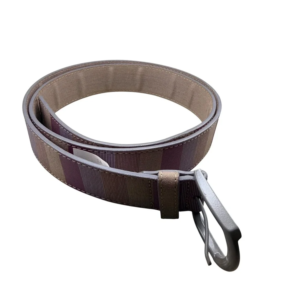 Cuater TravisMathew Mens‎ Canvas Belt Purple Tan Striped Size 42 4MP188